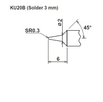 ปลายหัวแร้ง Cera cote solder tip kunoichi ku20b solder 3mm